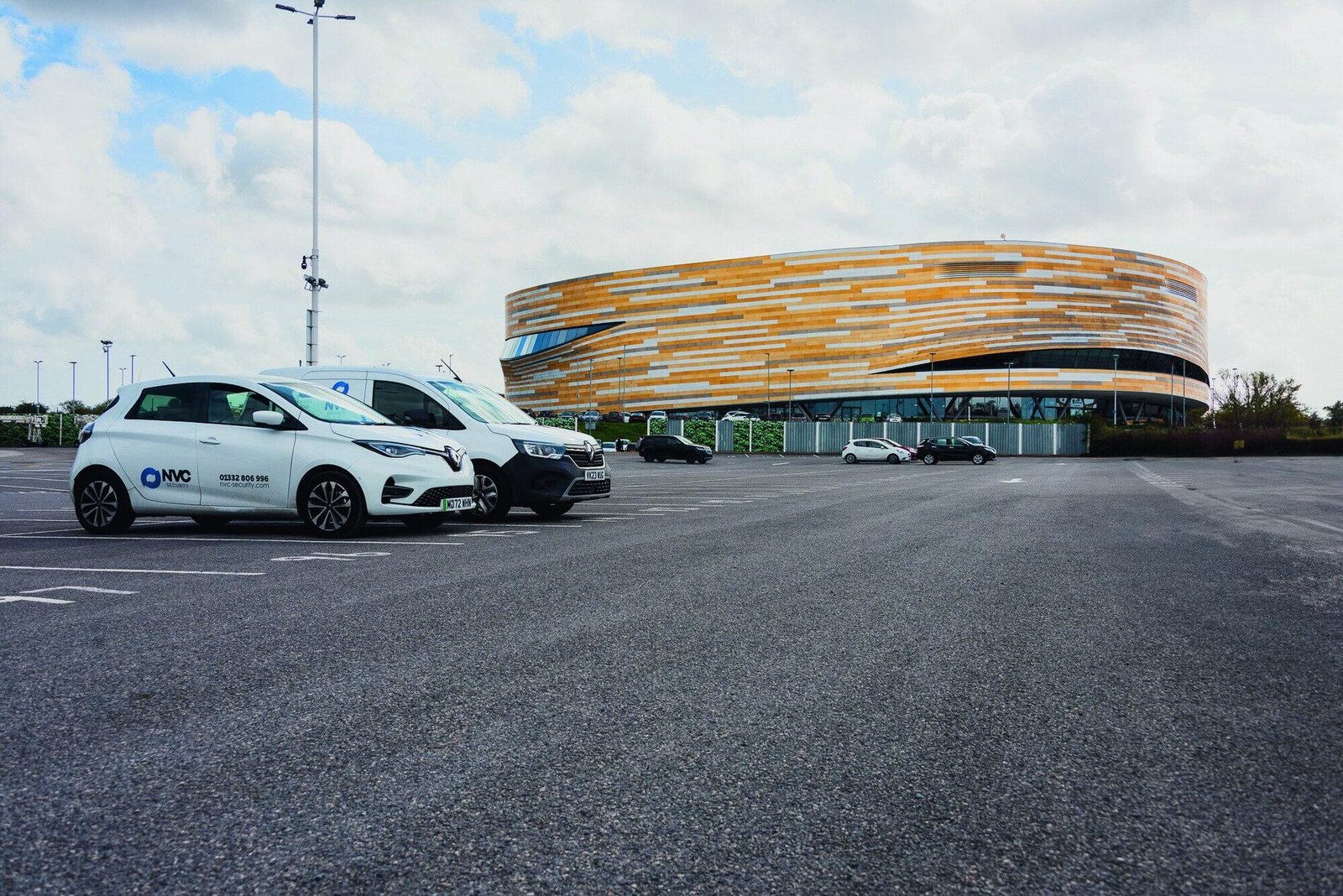 NVC Security vehicles outside Derby Arena